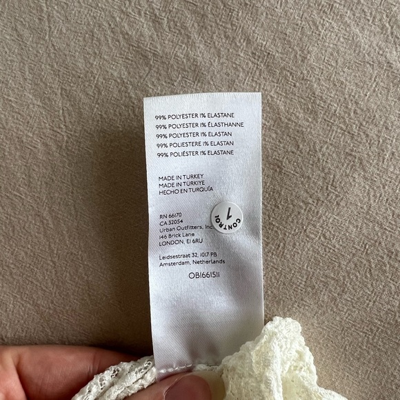 Urban Outfitters Semi-Sheer Textured Crew Neck Top in ivory (size M) - Picture 8 of 8